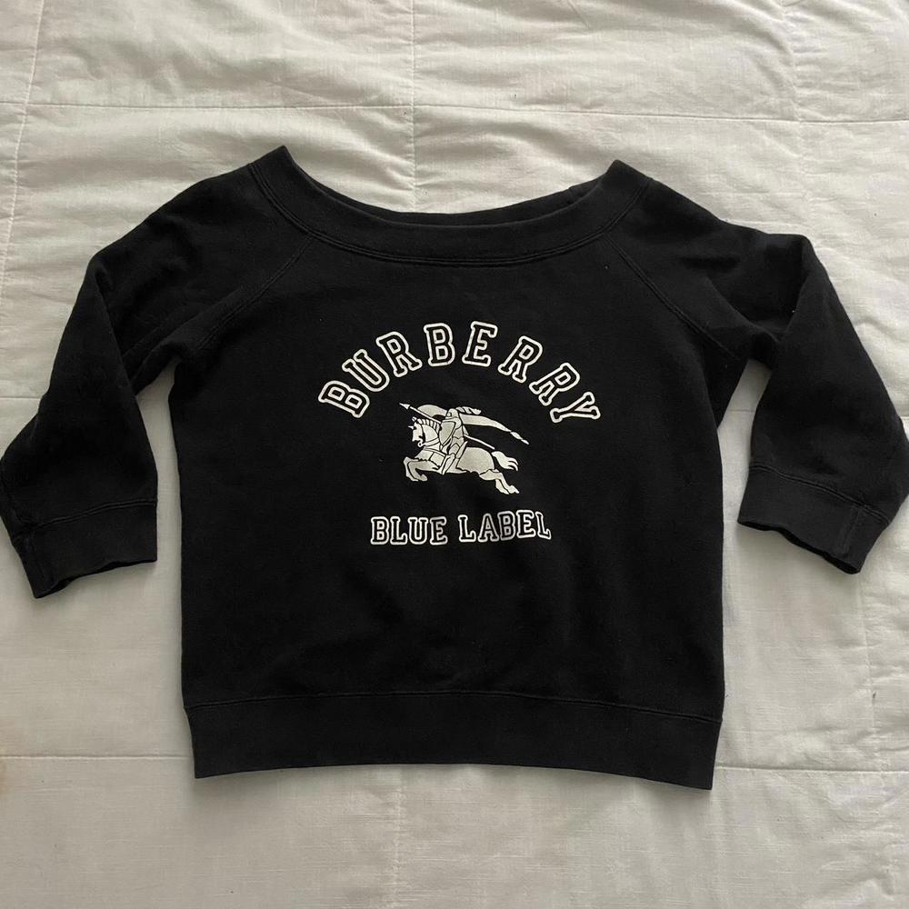 Burberry Black Boat Neck Sweatshirt